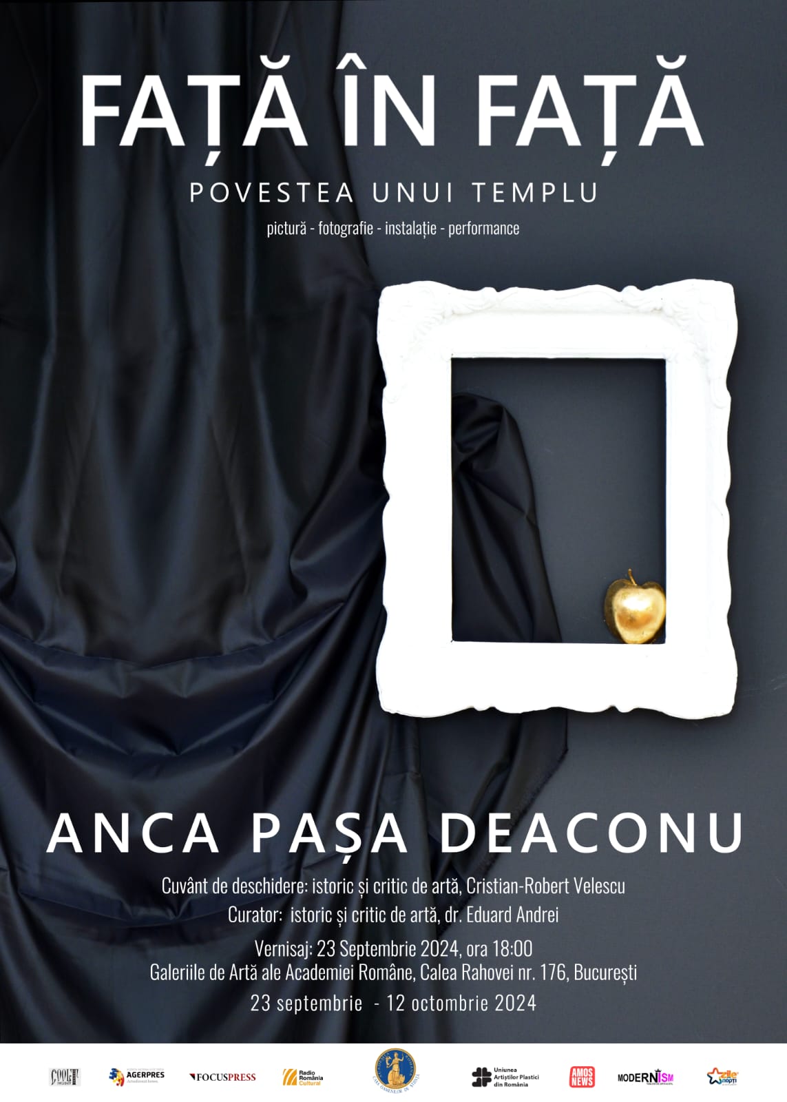 Anca Pașa Deaconu: ,,Față în Față. Povestea unui Templu”  (pictură/colaj, fotografie, instalație, performance)  