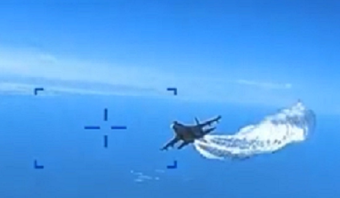 Imagini cu momentul în care drona americană este atacată de avioanele de vânătoare rusești, publicate de armata SUA. VIDEO