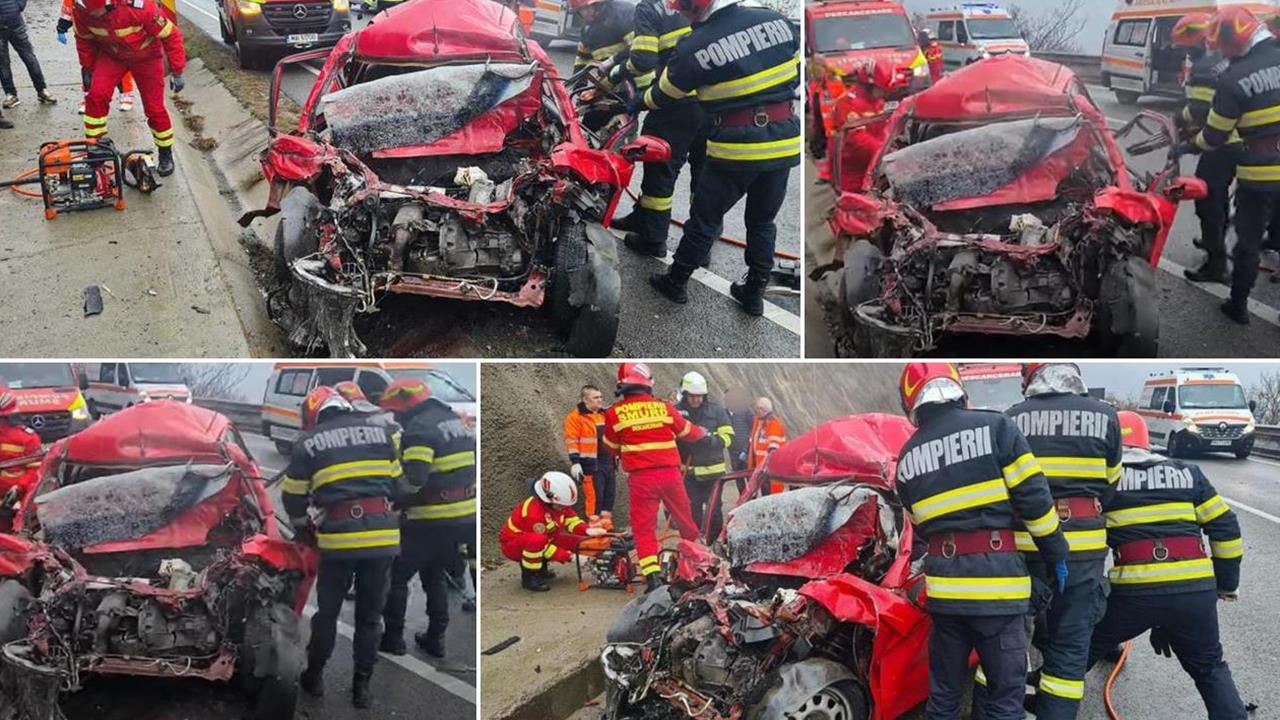 NAȚIONAL. Tragedie în această după-amiază. Două persoane au murit după ce o mașină și un camion s-au lovit violent. GALERIE FOTO/VIDEO