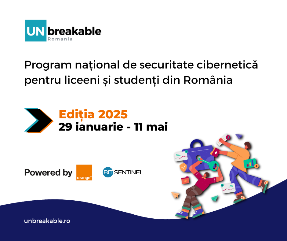 UNbreakable România 2025: Înscrierea deschisă pentru programul de educație în securitate cibernetică