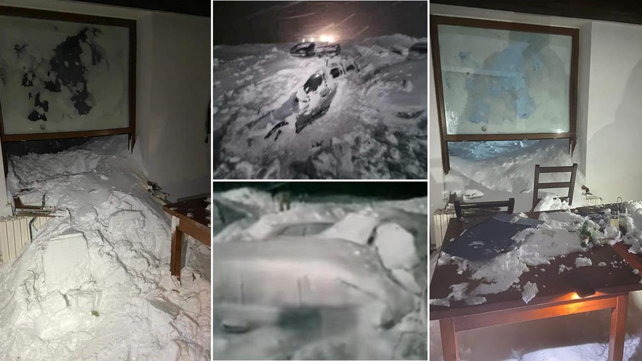 NAȚIONAL. Noapte de coșmar pentru mai mulți turiști după ce o cabană a fost lovită de o avalanșă puternică: zăpada a pătruns în unele camere și a acoperit mașinile parcate. GALERIE FOTO/VIDEO